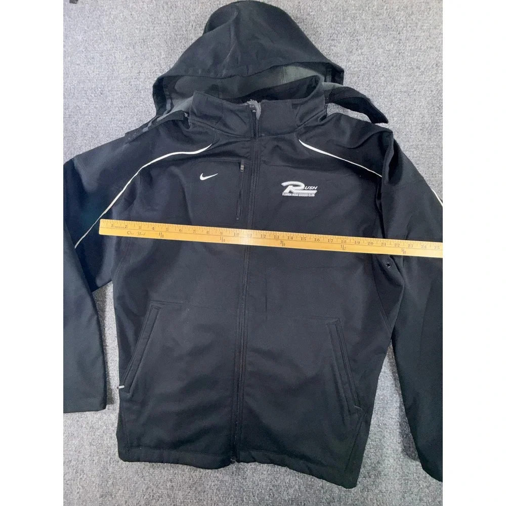 Nike Florida Rush Soccer Club Softshell Jacket Black Full Zip Hooded Mens XL